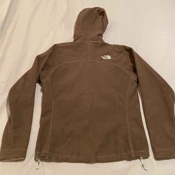 The North Face Windwall Fleece Mid-Layer w/Hood, Brown & Teal, Size S - Picture 2 of 6